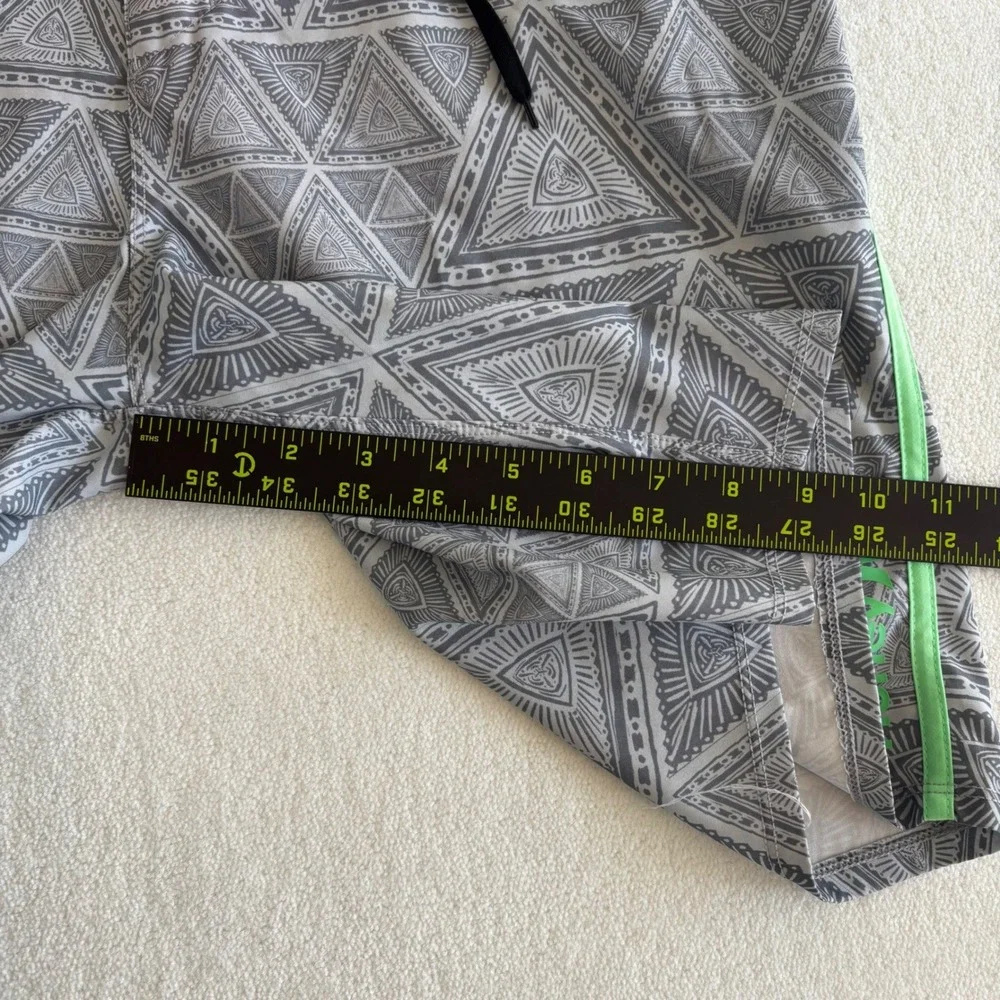 Hurley Phantom Board Shorts Mens 34 Grey Green Geometric Triangle‎ Swim Trunks